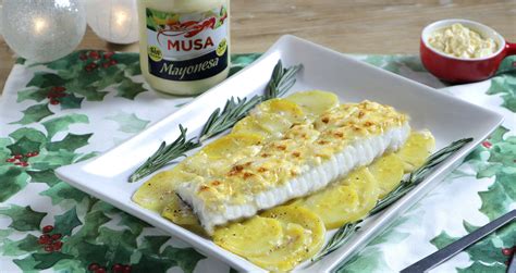 Pescado con Mayonesa Musa gratinado