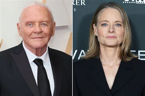 Jodie Foster y Anthony Hopkins en el set