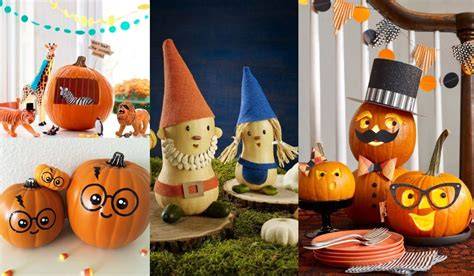 Calabazas decoradas con niños