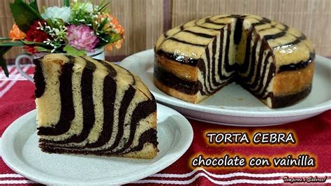 Torta cebra con espirales de chocolate y vainilla