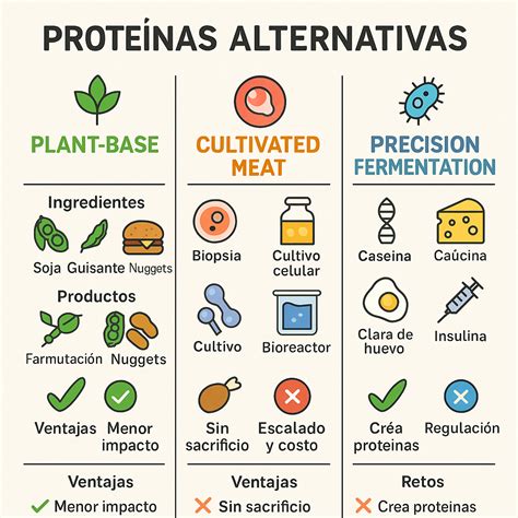 Esquema de las fuentes de proteínas alternativas en acuicultura