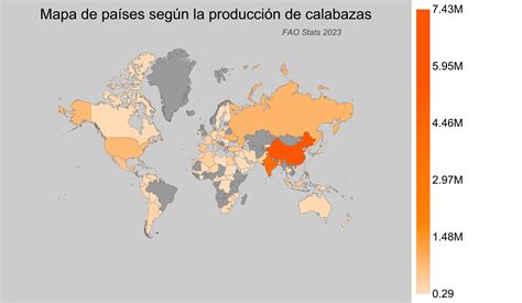 Mapa de las regiones con mayor producción de calabaza en Europa