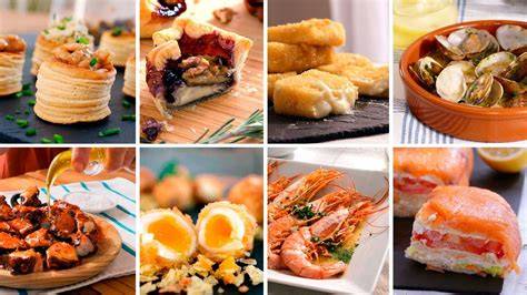 Variedad de entrantes para el menú de Navidad