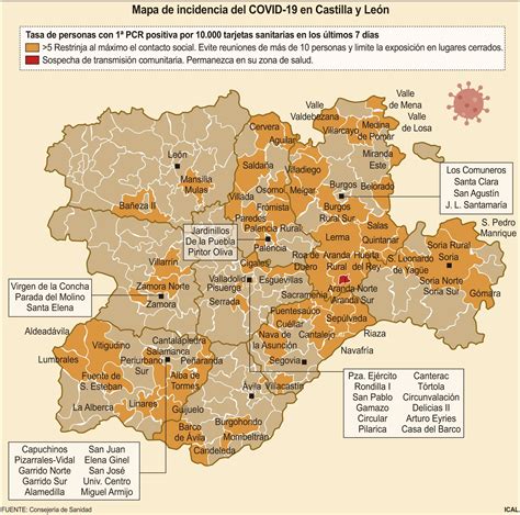Mapa de incidencia COVID-19 en Castilla y León