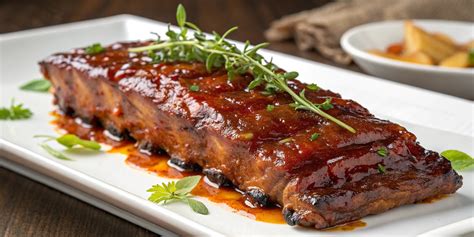 Plato de costillas de cerdo adobadas con un toque de vinagre y especias