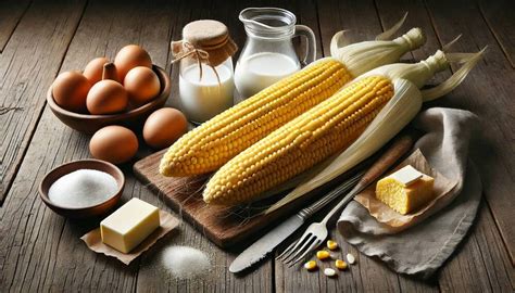 Ingredientes frescos para pan de elote