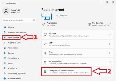 Panel de configuración de puertos