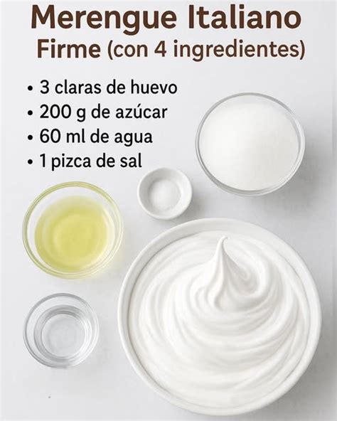 Ingredientes básicos para preparar merengue italiano
