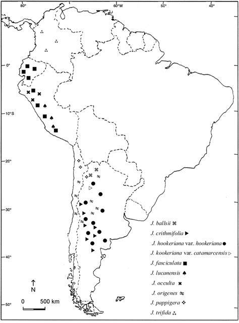 Mapa de distribución de las especies de baobab