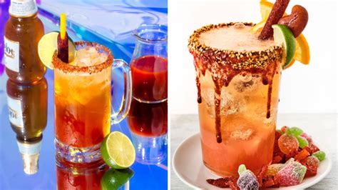vaso de michelada preparado con escarchado de chile y lima