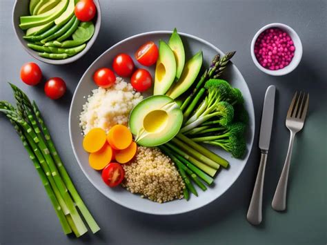 Plato saludable con ingredientes naturales sin gluten ni lactosa