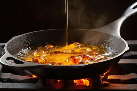 Aceite caliente en sartén