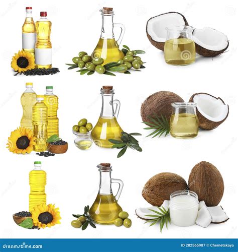 Aceites para freír: Botellas de aceite de oliva, girasol y coco