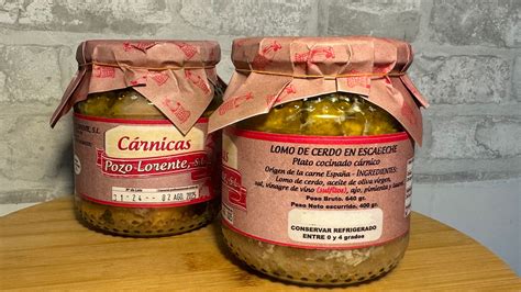 Envase de conserva de lomo en escabeche