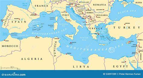 Mapa de la región mediterránea con las zonas donde el alioli es tradicional