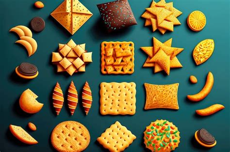 Diferentes formas de galletas de nata y chocolate