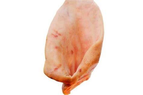 Oreja de cerdo fresca antes de su preparación