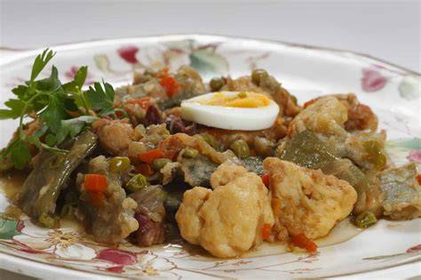 Menestra palentina rebozada emplatada