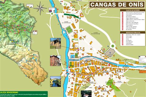Mapa de Cangas de Onís y sus alrededores