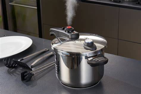 Olla a presión cerrada y lista para cocinar