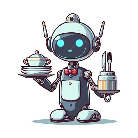 Ilustración de un robot camarero