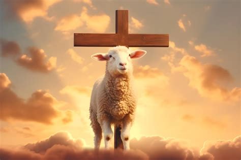 Jesús como el Cordero de Dios con la cruz
