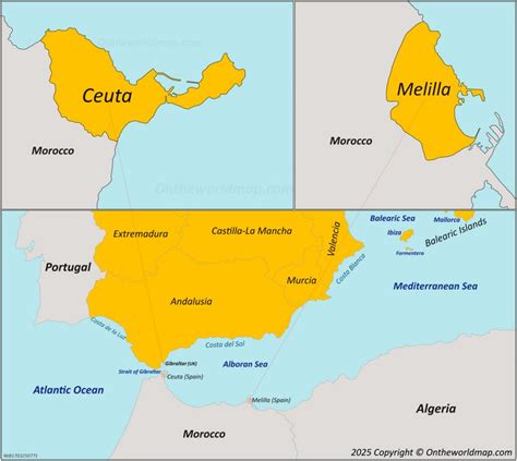 Mapa de Ceuta mostrando su ubicación estratégica y la confluencia de culturas