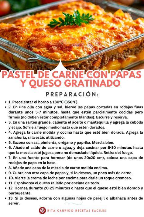 Pastel de carne con queso gratinado