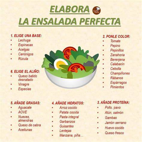 Ingredientes para ensaladas con alto contenido de carbohidratos saludables