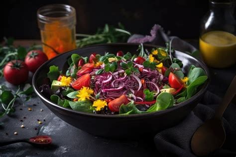 Preparación de ensalada fresca y colorida