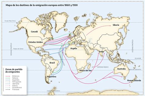 Mapa de la ruta de inmigración irlandesa a América del Norte