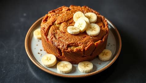 Desayuno saludable con torta de plátano y espelta