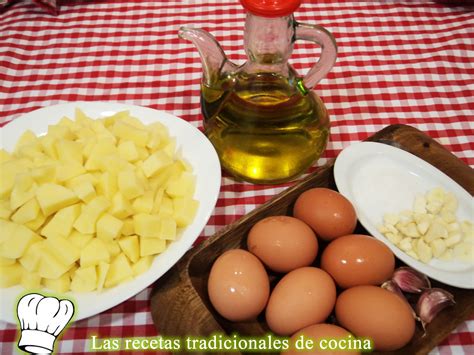 Ingredientes de una tortilla de patatas