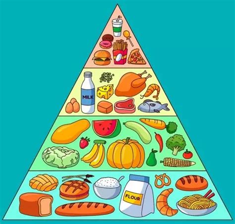 Pirámide alimenticia con el pan como base