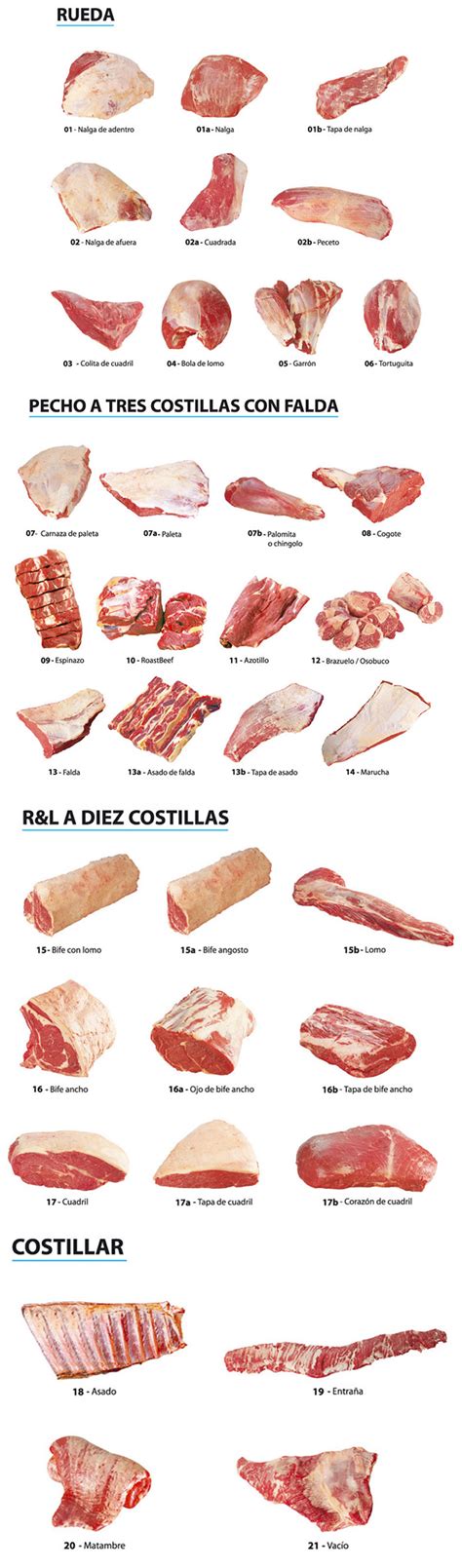 Tipos de cortes de carne para asado