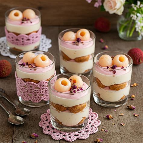 Postre de lichi con semillas de loto