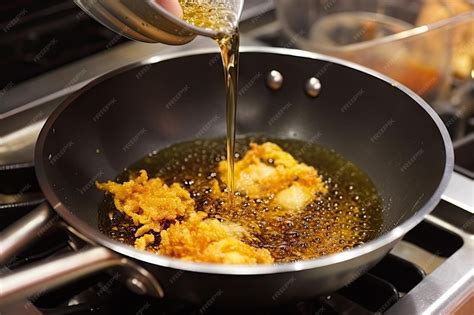 Macarrones friéndose en aceite caliente