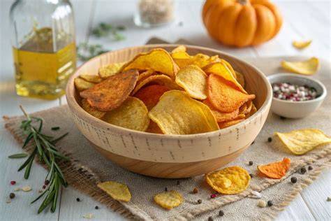 Pasta chips doradas y crujientes en una cesta de airfryer