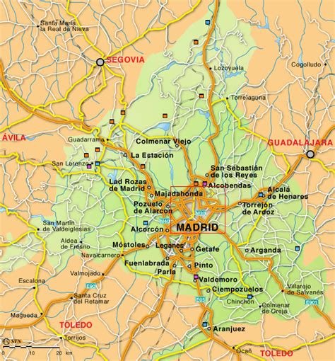 Mapa de Madrid destacando la ubicación de varias carnicerías