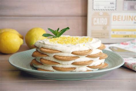 Tarta de limón y galletas