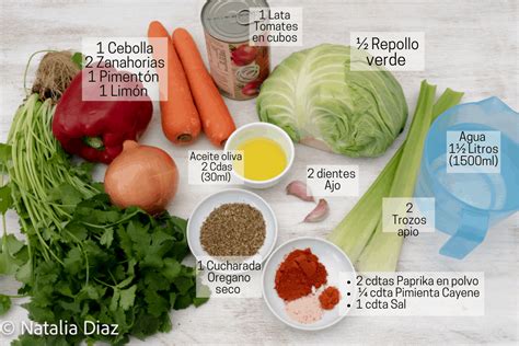 Ingredientes para sopa de col kale