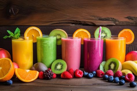 Variedad de frutas frescas para batidos