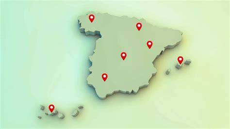 Mapa de España con puntos de distribución de patatas fritas