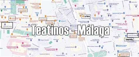 Mapa de Teatinos, Málaga, destacando la ubicación del restaurante
