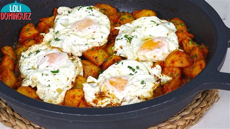 Ingredientes para patatas con huevo y pimentón