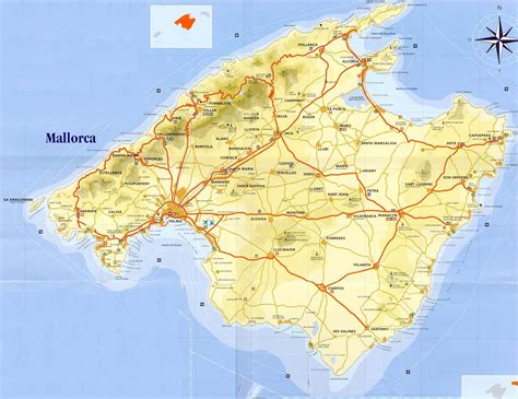Mapa de Mallorca con la ruta de la sobrasada