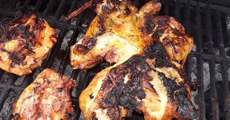 Pollo asado al carbón con corte mariposa