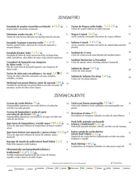Platos variados del menú de Le Kuk