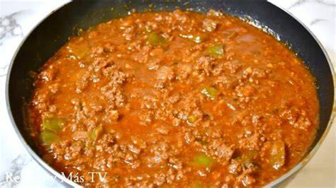 Carne molida guisada para rellenar arepas