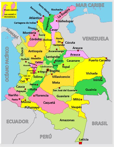 Mapa de Colombia con envío gratuito